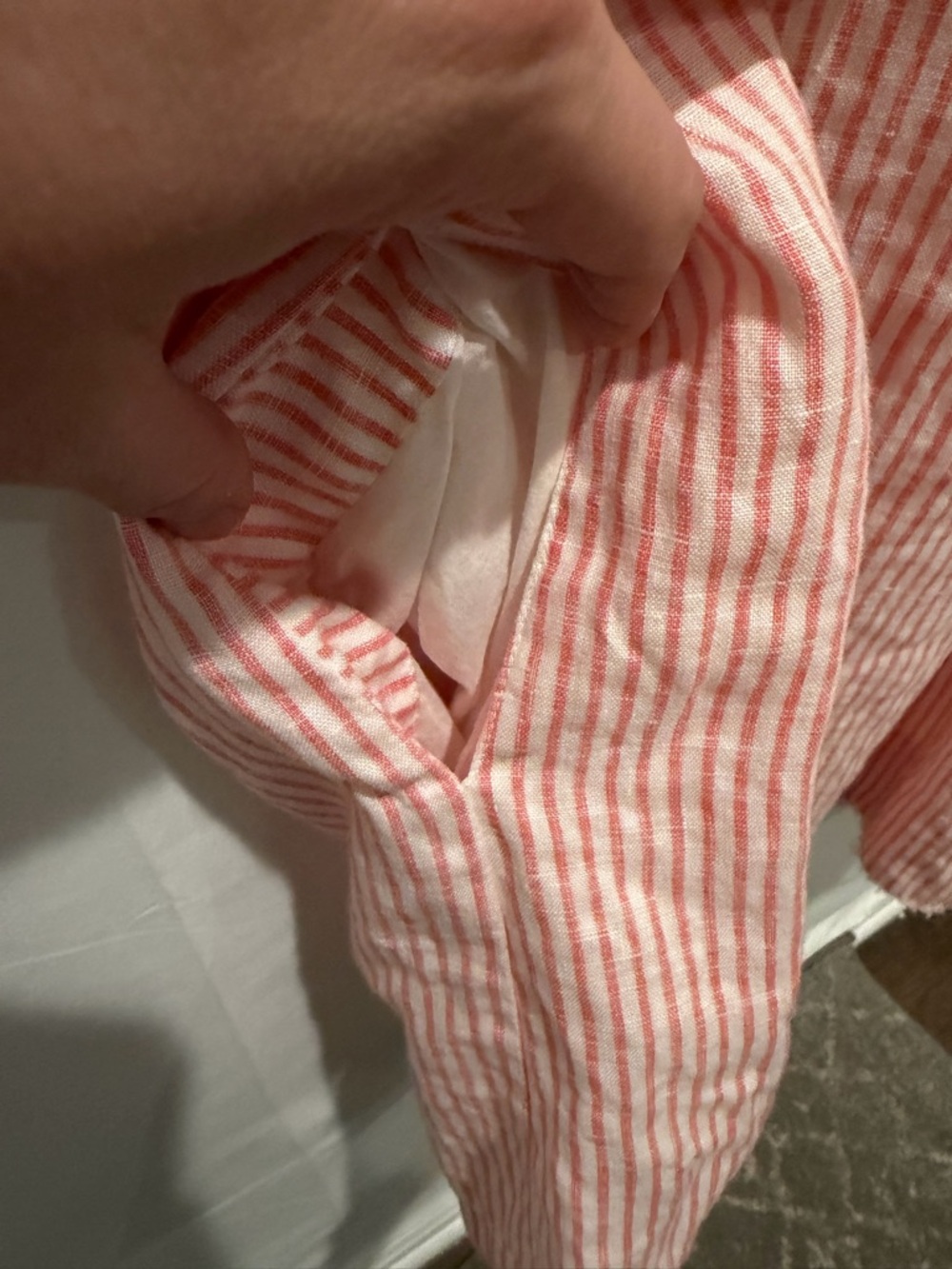 Tommy Bahama Pink & White Stripe Sleeveless A-Line Dress.size S 100%linen,spring - Picture 2 of 6